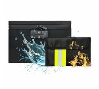 2Pcs Fireproof Document Bag 600D, Waterproof Fire Proof Money Safe