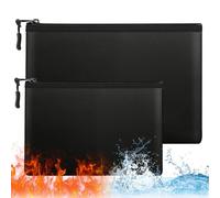 2Pcs Fireproof Document Bag A4/A5,Fireproof Document Pouch,Document Organizer Fire Proof Bag for Money Passport Credit Card etc (24 * 34cm+17 * 28cm)