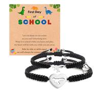 2Pcs First Day of Kindergarten School Bracelet for Mommy and Me,Matching Dinosaur Bracelets for Mother Son Daughter, M, no gemstone