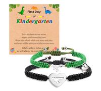 2Pcs First Day of Kindergarten School Bracelet for Mommy and Me,Matching Dinosaur Bracelets for Mother Son Daughter, M, no gemstone