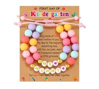 2PCS First Day of Preschool/Kindergarten/1st Grade/2nd Grade Bracelets, Big Sister Bracelet Gifts, Daughter Gifts from Mom, Birthday Christmas Jewelry Gift for Her