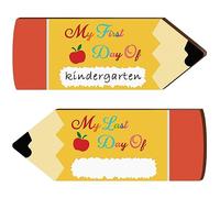 2PCS First Day of School Board Double Sided First Day of School Chalkboard Starting School Gifts, First Day of School Sign Photo Prop for Kids Child Kindergarten Back to School Supplies Gift(No Chalk