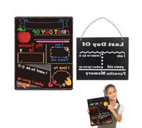 2PCS First Day School Board, First and Last Day School Milestone Signs Double-Sided Blackboard Large Writable Area for Classroom Decor and Educational Transitions, Ideal for Students and Teacher