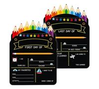 2Pcs First & Last Day of School Board Set, Reusable Chalkboards | freestanding milestone photo props with wipe-clean writing areas for Classroom Decor and Educational Transitions