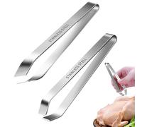 2PCS Fish Bone Tweezers Set,Professional Stainless Steel Kitchen Fish Bone and Fish Scale Discard Set for Discarding Fish Bones and Pulling Out Chicken