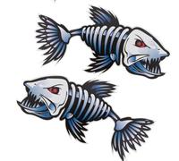 2pcs Fish Bones Sticker for Kayak Canoe Boat Wall Decal
