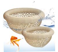 2Pcs Fish Hideout for Aquarium Floating Betta Hideout with Feeding Ring & Cave Beta Fish Tank Decor for Bettas, Shrimp