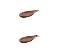 2pcs Fish Shaped Wooden Spoon Rest for Countertop Kitchen Use | Coffee Retro Style, Smooth Edges and Heat Resistance, Fits Spatulas and Cooking Spoons