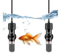 2PCS Fish Tank Heaters for Tropical Fish, USB 10W Mini Aquarium Heater with Thermostat, Submersible Turtle Tank Heater for Small Aquariums, Small Heating Rod for Salt Water and Freshwater(1-15 Litres)