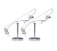 2Pcs Fisherman Balancing Sculpture Rust Proof Gravity Balance Ornament (Silver) (B)