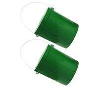 2pcs Fishing Bait Box Portable PVC Earthworm Bucket with Vents Green | Breathable Vent Design, Portable Live Worm Storage, Outdoor Fishing Use, Green PVC Build, Pair Set