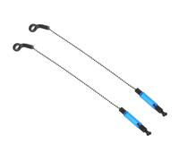 2pcs Fishing Bite Alarms with Swingers, Blue Iron Alert Indicators | Portable Warning Reminder, Smooth Coated Finish, for Rod Setup and Fish Watching, Practical Kit