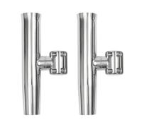 2Pcs Fishing Rod Holders 304 Stainless Steel Clamp on 7/8" and 1" Rail 360 Adjustable Fishing Rod Holder Deck Mount Fishing Rod Holders Fishing Rod Holder for Truck Boats Yacht Marine