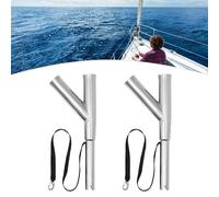 2Pcs Fishing Rod Holders 304 Stainless Steel Rod Holder 43°Adjustable Fishing Rod Holder Deck Mount Fishing Rod Holders with Two Tubes Safety Strap and Clip Outrigger Rod Holder for Truck Boats Yacht