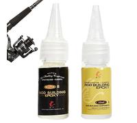 2PCS Fishing Rod Repair Glue, 10ml Transparent Fishing Rod Epoxy Glue, DIY Tip Repair for Raft, Cassette, Guide Ring, Super