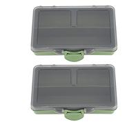 2Pcs Fishing Storage Box,Fishing Tackle Box,Fishing Hook Bait Gadget Box Mini PP Storage Box Case,Slim Fly Fishing Box,for Hook Baits Beads Swivels Tube Sleeves Clips Carp Coarse(2 compartment)