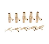 2pcs Fit for Hose I/D 5mm Hose Barb Tee 3 Way Brass Coupler Splicer Connector Fittings