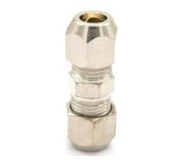 2pcs Fit Tube O/D 6mm Equal Nikel Plated Brass Ferrule Pneumatic Air Compression Fitting Plumbing Fittings