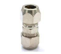 2pcs Fit Tube O/D 8mm Equal Nikel Plated Brass Ferrule Pneumatic Air Compression Fitting Adapter