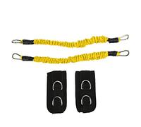 2Pcs Fitness Ankle Straps High Elasticity Durable Increase Muscle Strength Improve Leaping Ability Cable Ankle Strap (Yellow 15 lbs)