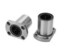 2Pcs Flange Linear Bearing, Linear Motion Bearing Replacement, Low Operating Load Smoothly Rotation Point Contact Bearing, CNC Linear Drive Bearing with Rubber Seal for Electronic