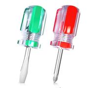 2Pcs Flat & Cross Head Screwdrivers - Mini Screwdriver Set - Pocket Slotted & Cross Repair Tool - Compact Magnetic Tip Hand Tools for Tight Spaces, DIY, Home, Car, Electronics