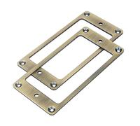 2Pcs Flat Metal Humbucker Pickup Mounting Ring Bridge and Neck Pickups Cover Frame Replacement for LP SG Guitar Electric Guitar (Bronze)