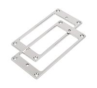2Pcs Flat Metal Humbucker Pickup Mounting Ring Bridge and Neck Pickups Cover Frame Replacement for LP SG Guitar Electric Guitar (silver)