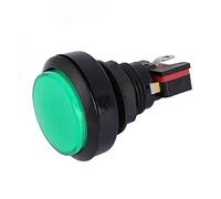 2PCS Flat Shaped Illuminated Push Buttons, Large LED Light, Micro Switch For Arcade Coin Machine, Operated Games, 45mm, 5 V, 12V(Green)