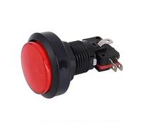 2PCS Flat Shaped Illuminated Push Buttons, Large LED Light, Micro Switch For Arcade Coin Machine, Operated Games, 45mm, 5 V, 12V(Red)