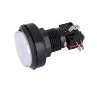 2PCS Flat Shaped Illuminated Push Buttons, Large LED Light, Micro Switch For Arcade Coin Machine, Operated Games, 45mm, 5 V, 12V(White)