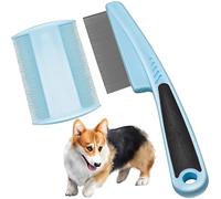 2PCS Flea Comb for Cat Dog Fine Teeth Lice Combs Metal Head Pet Comb Tear Stain Remover Combs Grooming Comb for Dogs Cats