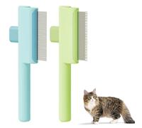 2PCS Flea Comb for Cats,cat Flea Comb,effectively Cleans Pet Fur,Press The Switch Lightly to Easily Remove Messy and Loose Fur,Suitable for all Kinds of Dogs and Cats. (green, Blue)