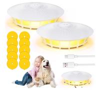 2PCS Flea Trap with 10 Sticky Pads, Electric Insect Killer Lamp, USB or AAA Battery Powered, 4 Light Modes for Fleas Mosquitoes Moths Flies, Indoor Outdoor Non Toxic Pest Control