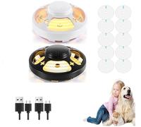 2PCS Flea Traps for Home, USB Plug Non-Toxic Flea Lamp Traps for Indoor with 10 Sticky Flea Trap Refill, Natural Odorless Flea Killer with 4 Modes for Carpets Bedding House Inside