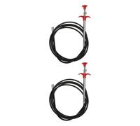 2pcs Flexible Drain Remover Cleaning Tool for Tight Bends and Sewers | Steel Wire Build, Black Finish, Elastic Handle and Multi- Hook for Food Scraps