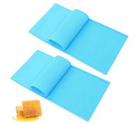 2Pcs Flexible Silicone Beeswax Sheets, Honeycomb Embosser Molds for Candle Making & Beekeeper Equipment