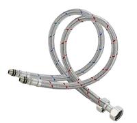 2Pcs Flexible Tap Connectors Tap Tails M10 (10mm) X 3/8" Fitting 60cm Long Flexible Pipe, Braided Tap Connector, Flexible Pipe Connector, Flexible Pipe for Monobloc Mixer Tails