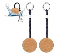 2pcs Floating Cork Keyrings 53mm Floatable Wooden Ball Key Chain Floating Cork Ball Keyring Float Keychain Water Boat Accessories for Swimming Diving Fishing Canoeing Sailing Kayaking Marine Boat