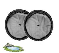 2PCS Floating Flora Fish Barrier - Floating Island Planter For Ponds, Plant Protector Fine Mesh FloatingPond Corral, Black Round FloatingPlant Ring Corral, Water Features Pond Decor