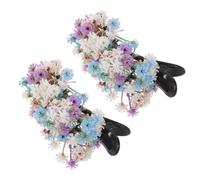 2pcs Floral Duckbill Hair Clips Flower Shaped Strong Grip Plastic | Elegant Boho Style, Quick Styling Hair Jewels, for Bridal Hairstyling and Outdoor Events Random Color