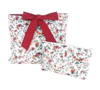 2Pcs Floral Fabric Makeup Bag Large Capacity Bible Sleeve Book Covers with Bow Lightweight for Shopping Travel Daily Office Work Outing Gifts