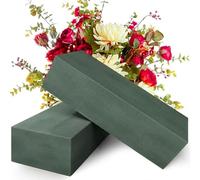 2PCS Floral Foam Blocks - Wet & Dry, Cuttable Water-Absorbing Green Bricks | For Wedding Centerpieces, Bouquets & Home Decor | Holds Fresh & Artificial Flowers Securely In Floral Arrangements