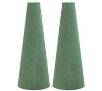 2Pcs Floral Foam Cone 4x13" Artificial Wet Green Foam for Flower Arrangements Absorbent & Sturdy Floral Foam for Craft Project and Christmas Party Decoration, Floral Foam Cone