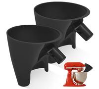 2Pcs Flour Funnel for Kitchen Aids Mixer, Stand Mixer Attachment-Flour Funnel Guided Pouring No Mess Splash-proof Kitchen Aids Accessories Easy to Clean Baking Tool Fits 4.5-5Qt Tilt Head Stand Mixers