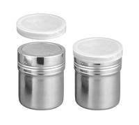 2Pcs Flour Sugar Salt Shaker, 7oz Stainless Steel Chocolate Shaker Icing, Sugar Salt Cocoa Flour Coffee Shaker-Sifter, Portable Sugar-Powder-Shaker for Kitchen Crafts and Cake Decoration