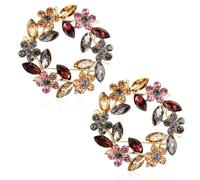 2Pcs Flower Brooches for Women,Vintage Brooch,Elegant Wreath Brooch Pin Rhinestone Crystal Hair Clips Pearl Flower Brooches Pins Rose Floral Lapel Pin for Women Girls Coats Wedding Shawls Parties Prom