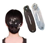 2PCS Flower Hair Bun Roller, Ball Hair Clip, Flower Hair Clip, Lazy Hair Curler Deft Bun, Easy Fast Snap Roll Hair Tool for Stewardess Banks Hotels Restaurant Staff