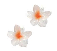 2Pcs Flower Hair Claw Clips - Hawaiian for Women | Plumeria for Thin | Strong Hold jaw clip | Claw Clips for Girls| Preppy Flower Hair Clip (White)