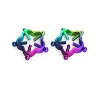 2Pcs Flower Non-Piercing Nipple Rings Stainless Steel Minimalist Fake Nipple Rings Shield Barbell Ring Bar Nipple Piercing Summer Beach Faux Body Jewelry for Women (Colorful)